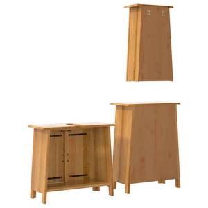 Badmöbel Set 3223457 (3-teilig) Braun - Massivholz - Holzart/Dekor - 70 x 63 x 32 cm