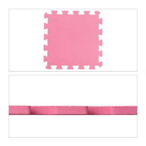 36 pièces Tapis puzzle avec bord Rose clair - Rose foncé