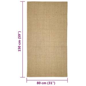 Tapis en sisal 3032244-1 Marron châtaignier - 80 x 150 cm