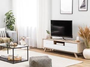 Meuble TV FORESTER Marron - Blanc - Bois manufacturé - 150 x 45 x 40 cm