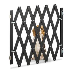 Ausziehbares Hundeabsperrgitter Schwarz Schwarz - Bambus - Metall - 126 x 70 x 2 cm