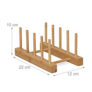 Tellerständer für 4 Teller 2er Set Braun - Bambus - 12 x 10 x 22 cm