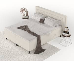 Boxspringbett Avani mit Latex-Topper Beige - Breite: 140 cm