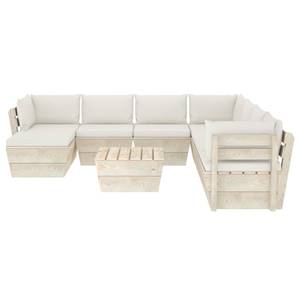 Garten-Lounge-Set (9-teilig) 3016490-20 Weiß - Holzwerkstoff - Holzart/Dekor - 60 x 30 x 60 cm