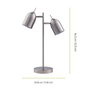 Lampe de chevet bureau à LED chic Argenté - Bois manufacturé - 16 x 47 x 34 cm