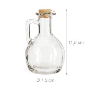 4 x Öl- & Essigkanne Glas Braun - Kork - Glas - 8 x 12 x 8 cm