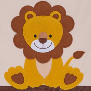 Bac de rangement Lion pour enfants Marron - Blanc - Jaune - Papier - Textile - 33 x 33 x 33 cm