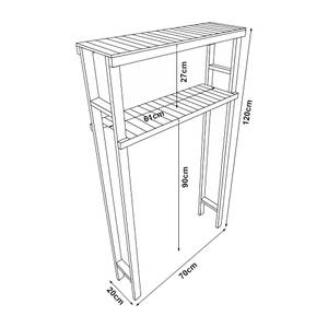 Étagère pour machine à laver Kinnula Marron - Bois massif - 70 x 120 x 20 cm