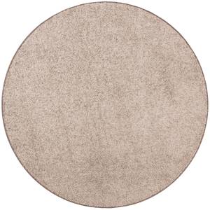 Hochflor Velours Teppich Mona Rund Taupe - 133 x 133 cm