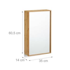 Bad Spiegelschrank mit Tür Braun - Bambus - 35 x 61 x 14 cm