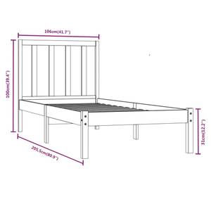 Bettgestell-K-9205 Braun - Holzwerkstoff - 106 x 100 x 206 cm