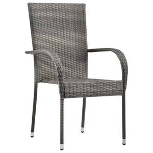 Garten-Essgruppe (3-tlg) 3072477 Grau - Kunststoff - Polyrattan - 53 x 72 x 110 cm