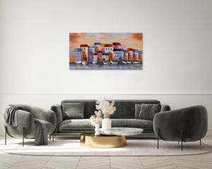 Acrylbild handgemalt Visit Cinque Terre Massivholz - Textil - 120 x 60 x 4 cm