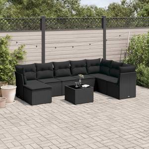 Gartensitzgruppe K1184(9-tlg) Schwarz - Massivholz - 69 x 62 x 55 cm