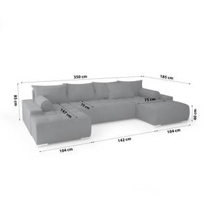 Ecksofa Big Sofa Eckcouch DEIA U Form Dunkelgrau