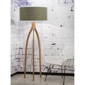 Tripod Stehlampe ANNAPURNA Braun - Grün - Holzwerkstoff - Kunststoff - Textil - 30 x 160 x 30 cm