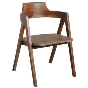 Fauteuil droit en teck patiné Pangkah Bois manufacturé - 53 x 87 x 59 cm