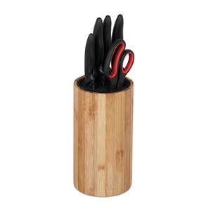 Bloc à couteaux non garni en bambou Noir - Marron - Bambou - Matière plastique - 13 x 23 x 13 cm