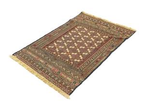 Kelim Afghan - 137x87cm Beige - Naturfaser - 87 x 1 x 137 cm