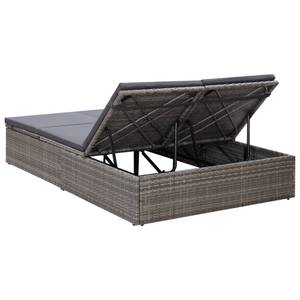 Gartenliege Grau - Polyrattan - 120 x 31 x 194 cm