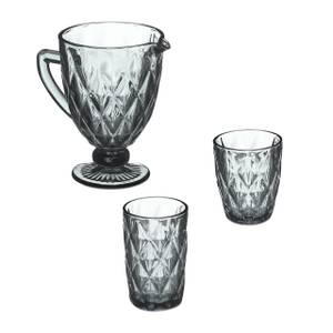 Lot de 7 verres gris Gris - Verre - 20 x 20 x 14 cm