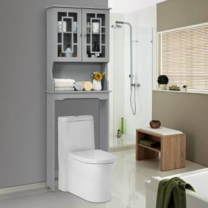 Toilettenschrank Badezimmerregal Grau - Holzwerkstoff - 22 x 171 x 60 cm