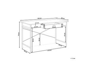 Schreibtisch CASCO Schwarz - Braun - Grau - Holzwerkstoff - 120 x 76 x 60 cm