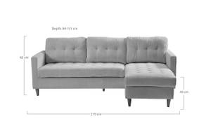 Chaiselongsofa Marino Braun - Textil - 219 x 82 x 151 cm