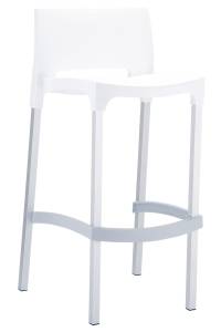 Tabouret de bar GIO Blanc - Bois manufacturé - 39 x 96 x 45 cm