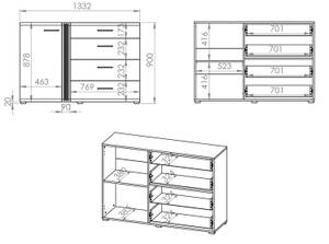 Sideboard ADAGIO Weiß - Holzwerkstoff - 134 x 90 x 42 cm