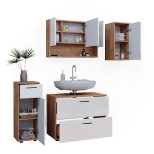 Badmöbel Set Irma 40548 Braun - Weiß - Holzwerkstoff - 80 x 58 x 41 cm