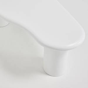 Table basse Luna Blanc - Pierre - 60 x 40 x 120 cm