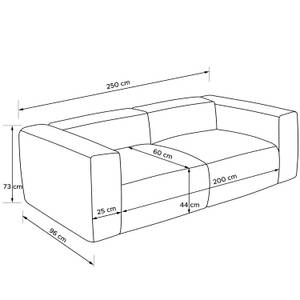 Einzelsofa BUFFO 4-Sitzer Dunkelgrün - Breite: 250 cm