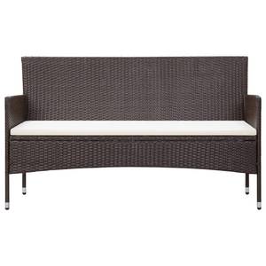 vidaXL 3-Sitzer-Gartensofa mit Auflagen Braun - Textil - 155 x 81 x 155 cm