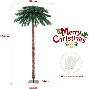 180 cm Künstliche Palme mit LED Grün - Kunststoff - 135 x 180 x 135 cm