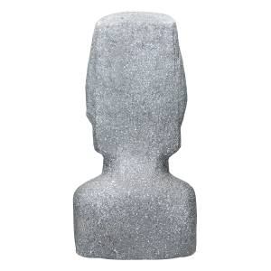 Moai Rapa Nui Kopf Figur 28x25x56cm Grau Grau - Kunststoff - 19 x 54 x 27 cm