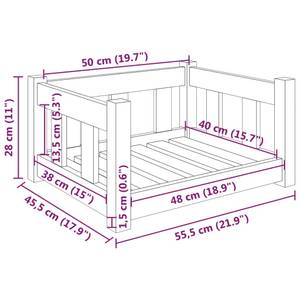 Lit pour chien 3031984 Bois - 56 x 46 cm