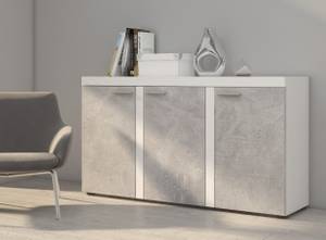 FURNIX Sideboard RIVAY 3F Weiß/Beton Braun - Grau - Weiß