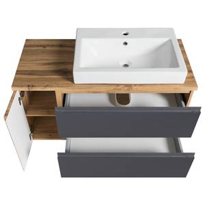 Badmöbel Set VASTO-GREY (6-tlg.) Braun - Holzwerkstoff - 105 x 200 x 47 cm