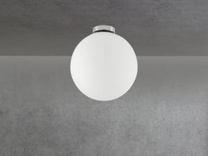 LED Deckenleuchte Ø15cm Glaskugel Weiß Weiß - Glas - Metall - 15 x 17 x 15 cm