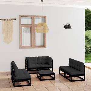 Garten-Lounge-Set (7-teilig) 3009898-2 Anthrazit - Schwarz