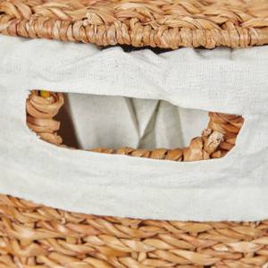 Wäschekorb 50 L Beige - Braun - Metall - Rattan - Textil - 50 x 50 x 40 cm