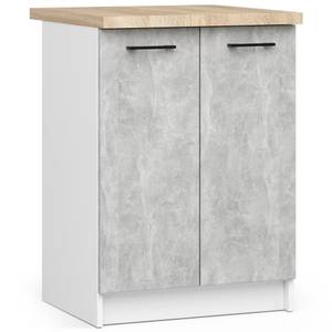 Ensemble de Cuisine OLIWIA 2,4 m Gris - Blanc - Bois manufacturé - 240 x 203 x 46 cm