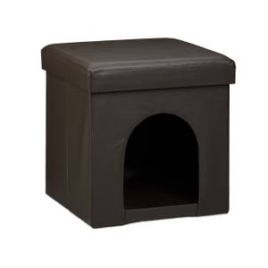 Hundebox Sitzhocker Dunkelbraun - 38 x 38 x 38 cm