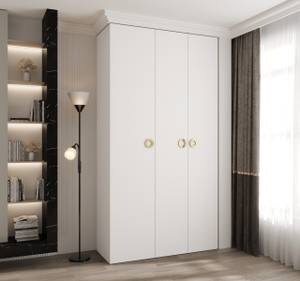 Armoire à portes battantes Como 1 Doré - Blanc - 130 x 40 cm