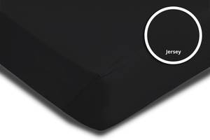 Spannbettlaken Jersey schwarz 90x200 cm Schwarz - Textil - 90 x 25 x 200 cm