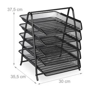 Dokumentenablage mit 5 Fächern Schwarz - Metall - 30 x 38 x 36 cm