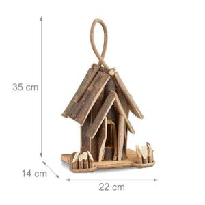 Nichoir à oiseaux décoration Marron - Bois manufacturé - 22 x 35 x 14 cm