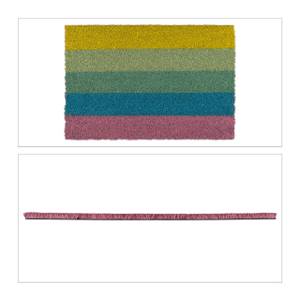 Fußmatte Kokos Regenbogen Blau - Grün - Rot - Naturfaser - Kunststoff - 60 x 2 x 40 cm