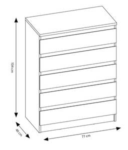 Kommode VIVA 1 Weiß - Holzwerkstoff - 77 x 104 x 40 cm